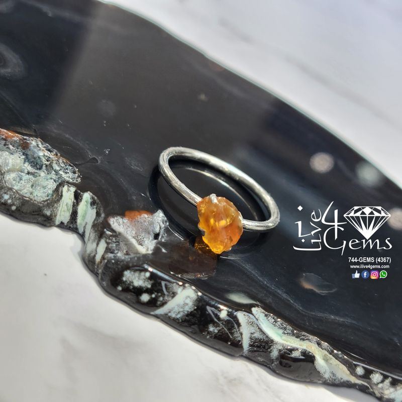 Sterling Silver Citrine Stackable Ring