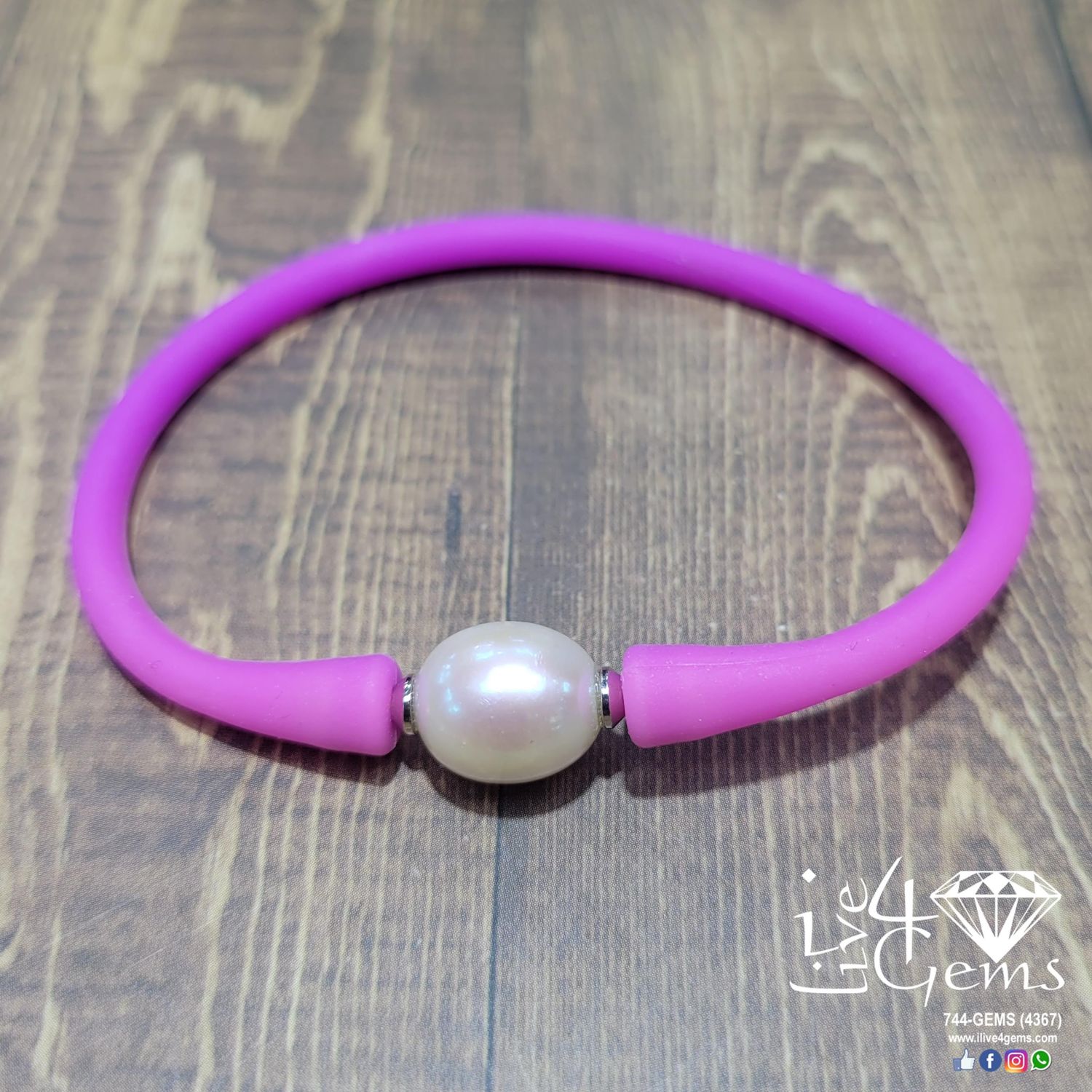 Pearl Baroque Silicone Bracelet