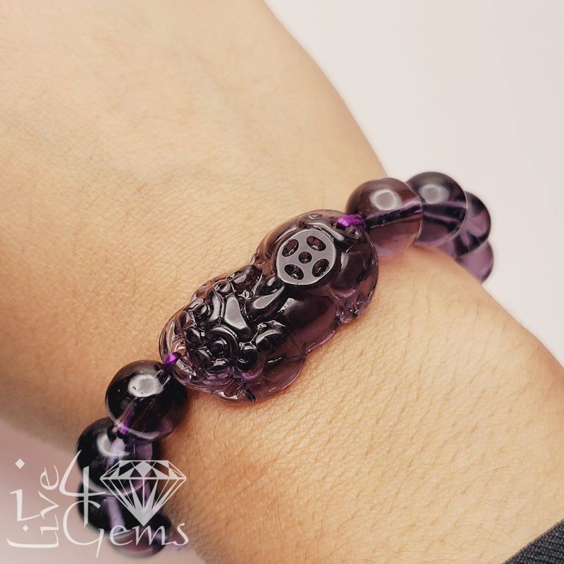 Amethyst Pixiu Lucky Dragon Bracelet
