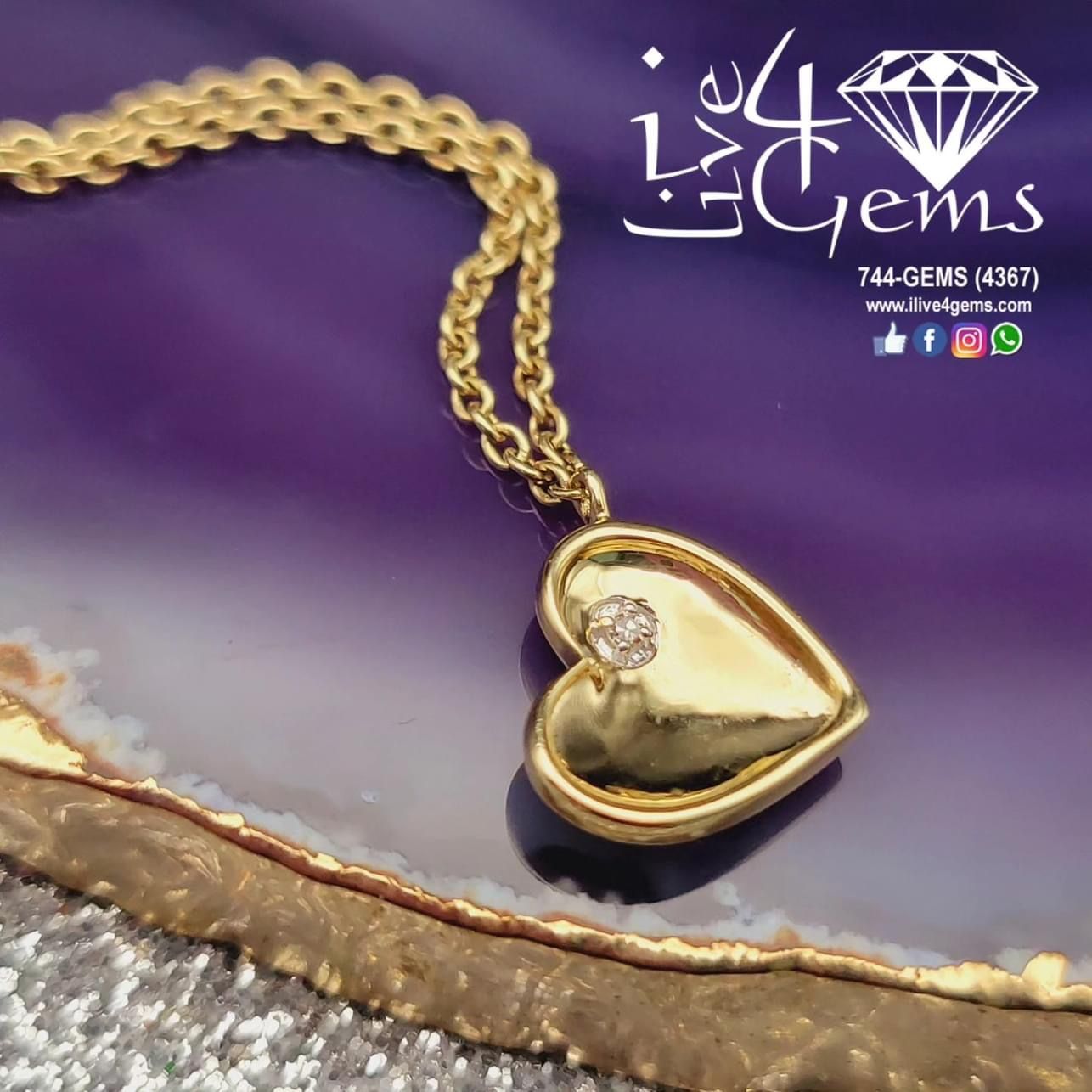 10kty Heart Anklet 9 Inch 0.005ctw Diamond