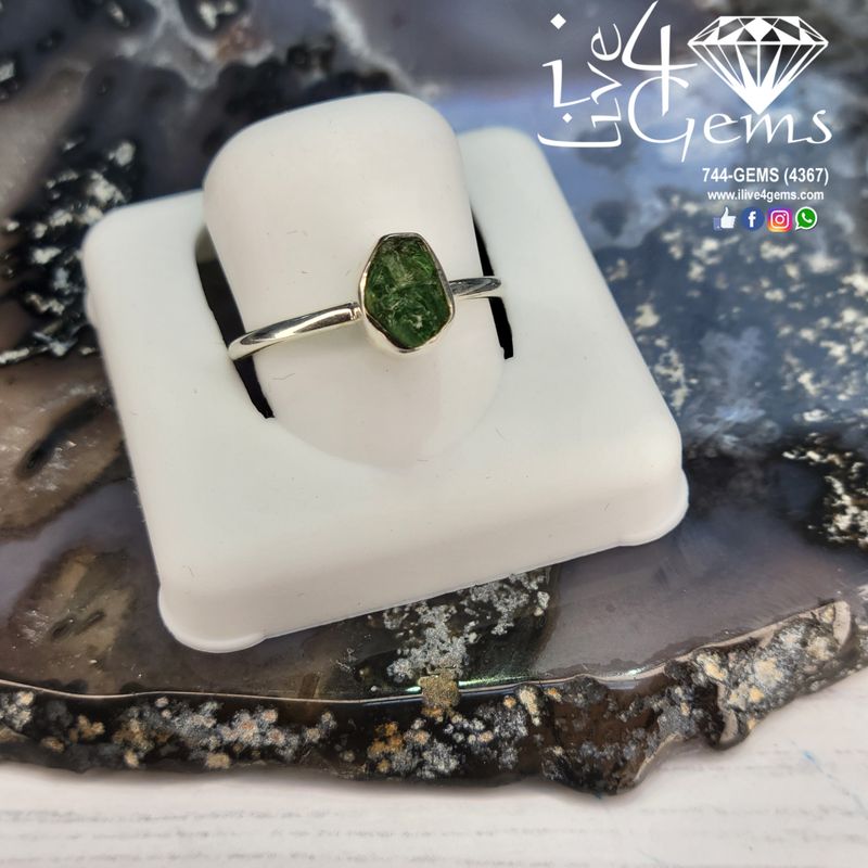 Sterling Silver Ethiopian Emerald Stackable Ring