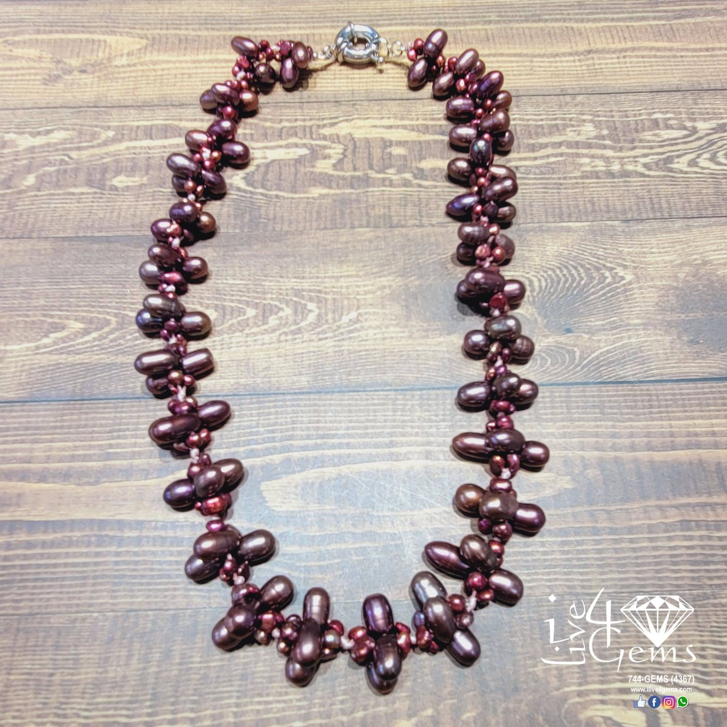 8-9mm Rice Pearls /Baroque Cranberry Pearl Necklace