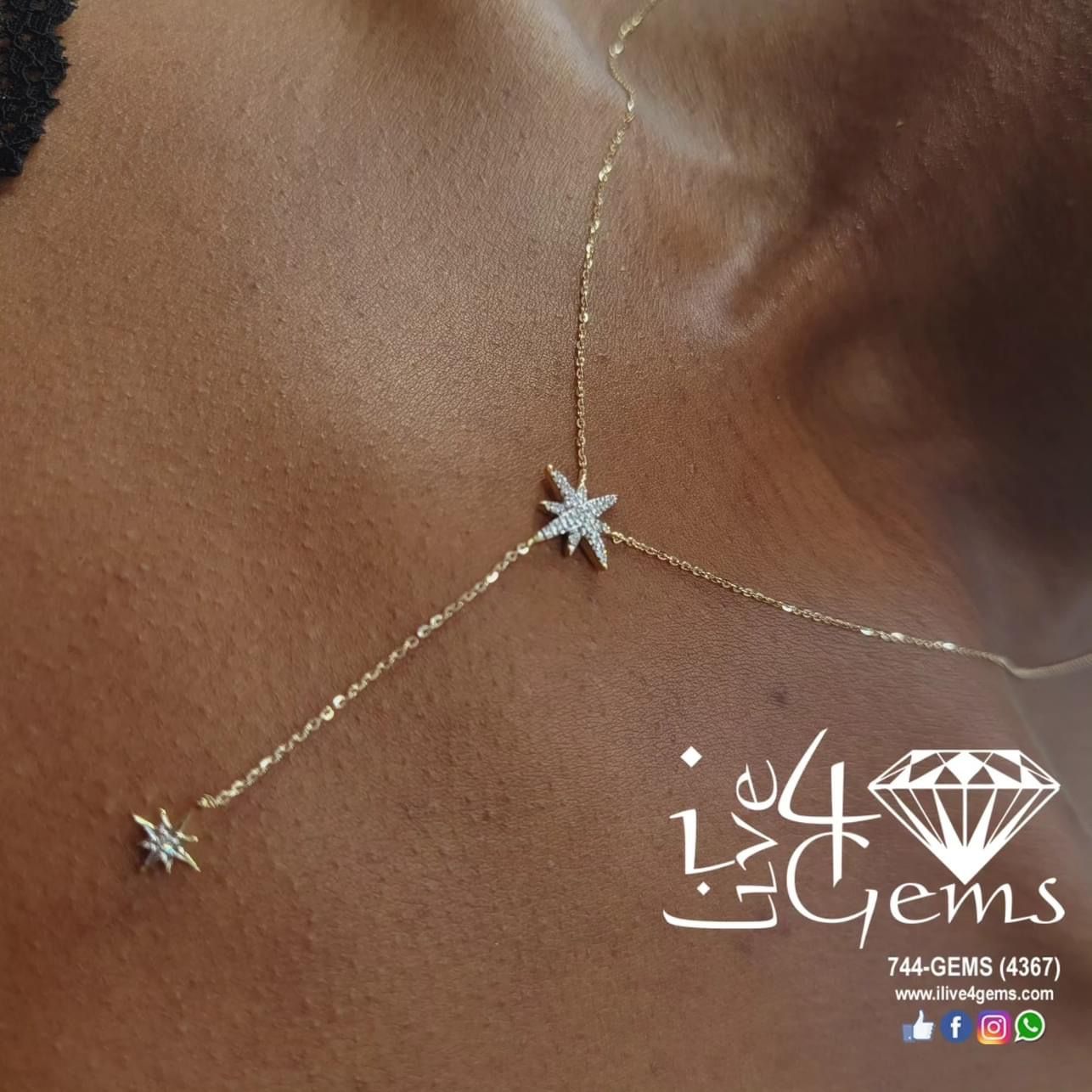 1/10ctw 10kty Twinkle Star Necklace