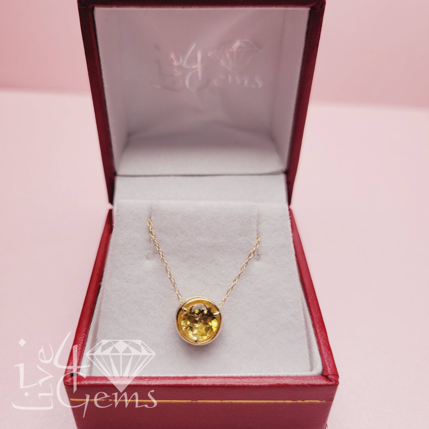 14kty Orange Topaz 2ct Pendant/Chain