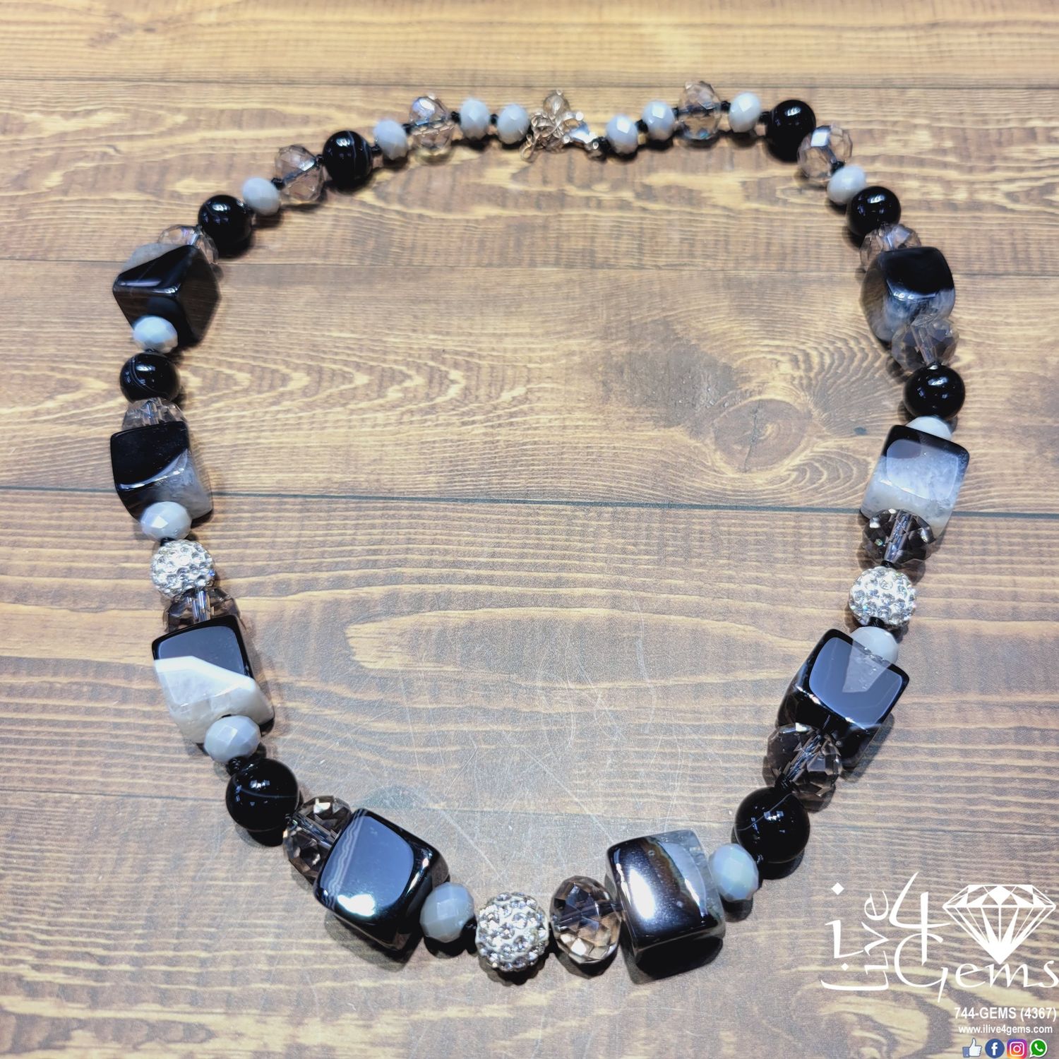 Madagascar Blk Striped Agate Cube, Druzy, crystals, 18&#39;L 1.5&quot;Ext