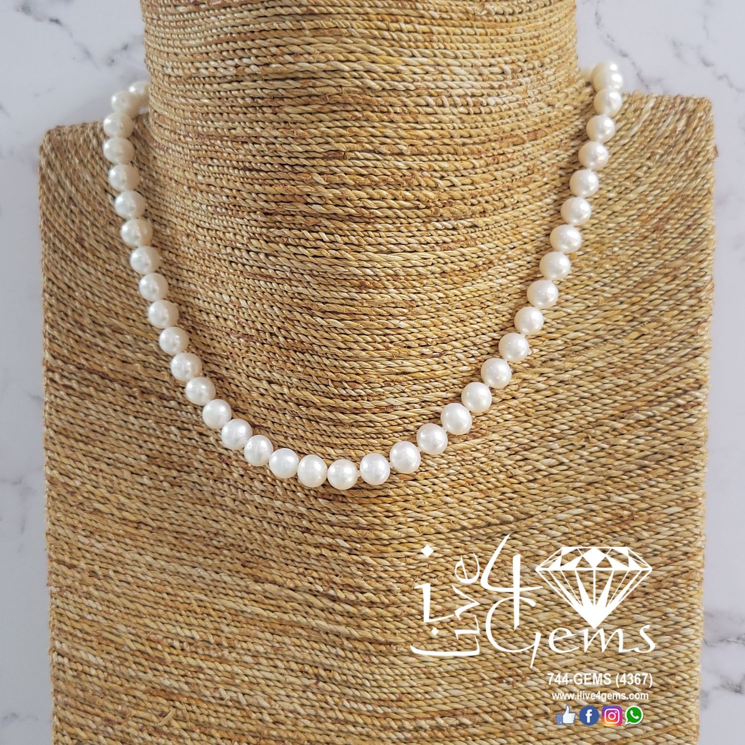 Pearl 20&quot; White 10mm Silver Toggle Necklace