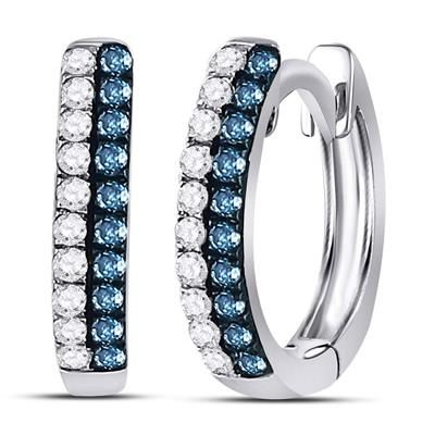 1/5ctw Diamond White and Blue 10ktw Huggie