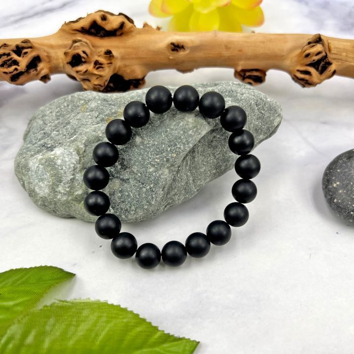 Matte Onyx Gemstone Stretch Bracelet