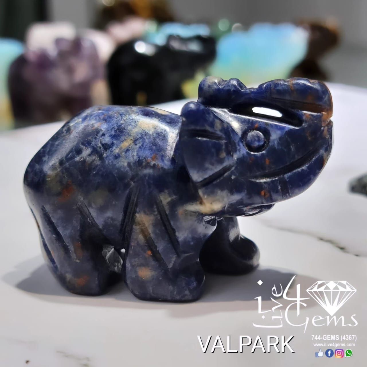 Gemstone Animal Lapis Lazuli Elephant