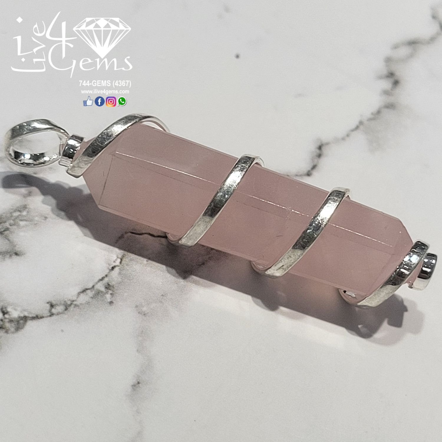 Polished Rose Quartz Pendant