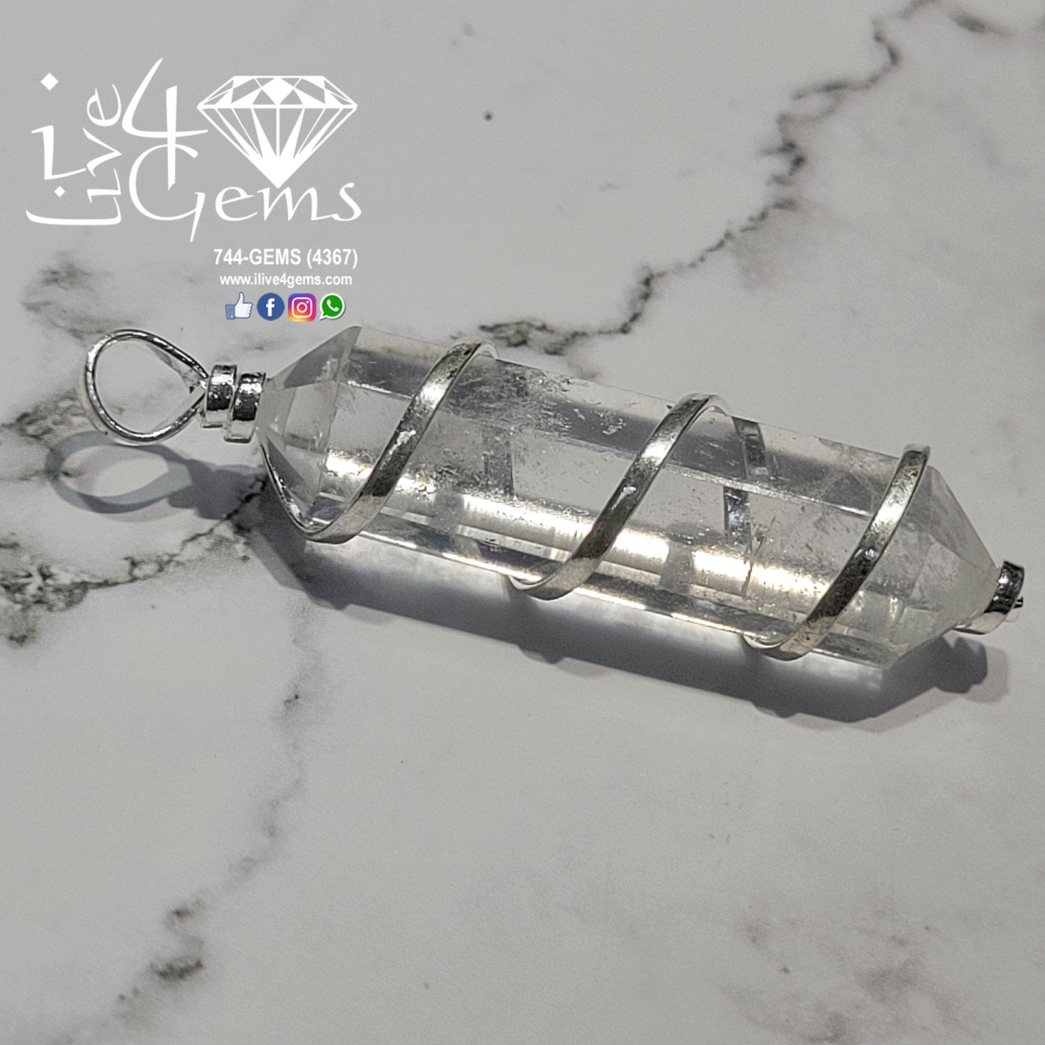 Polished Clear Quartz Pendant