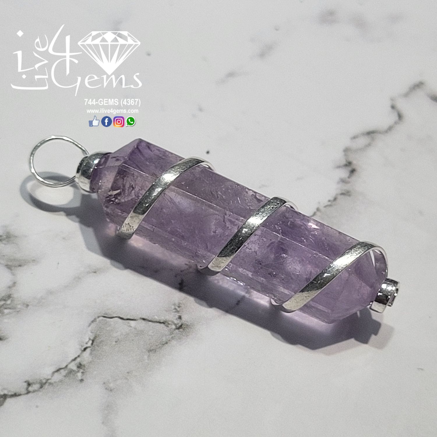 Polished Amethyst Pendant