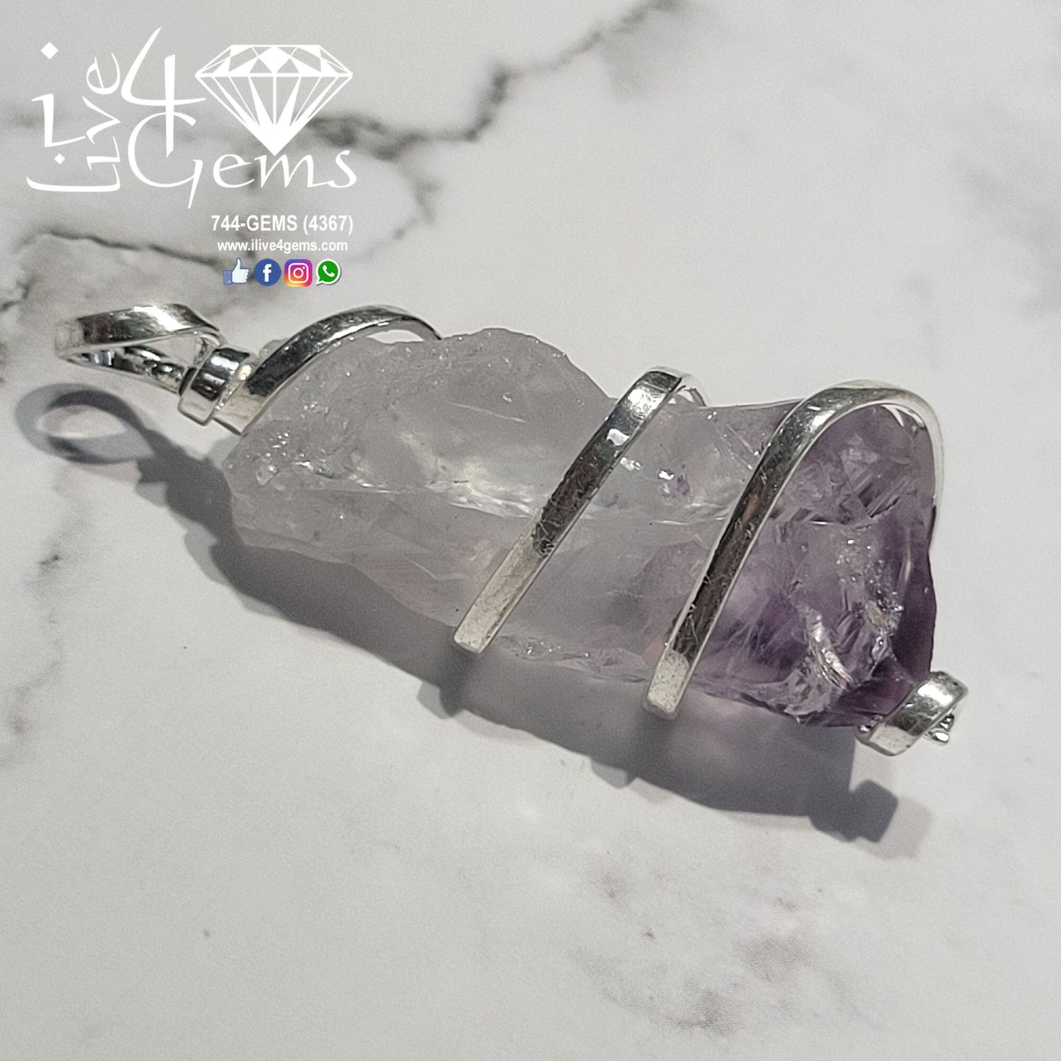 Raw Amethyst Pendant