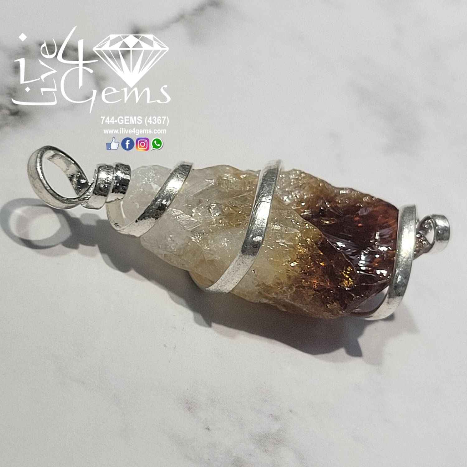 Raw Citrine Pendant