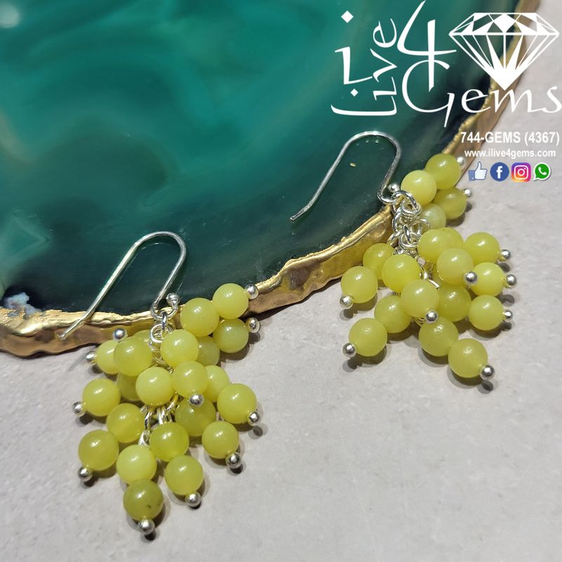 Genuine Cluster Hanging Silver Earring