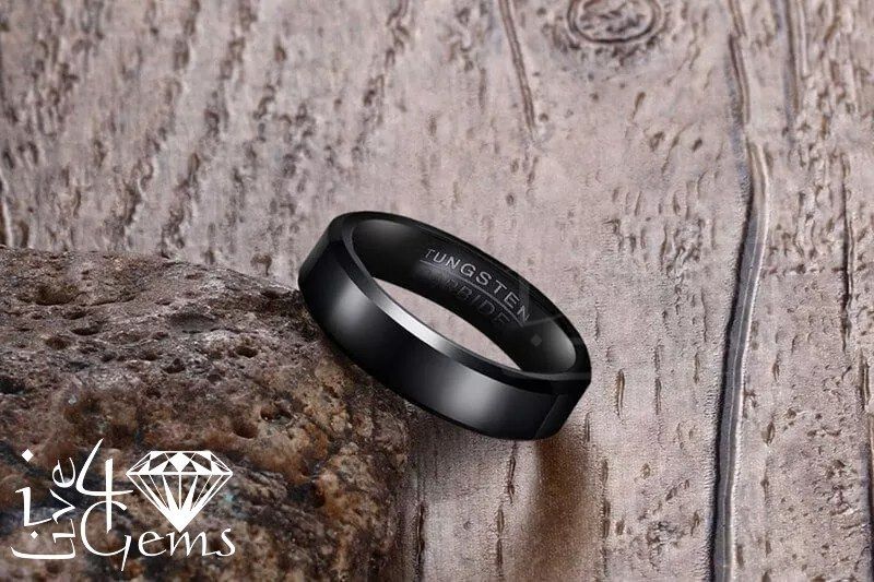 Tungsten Carbide Polished Black Band 6mm