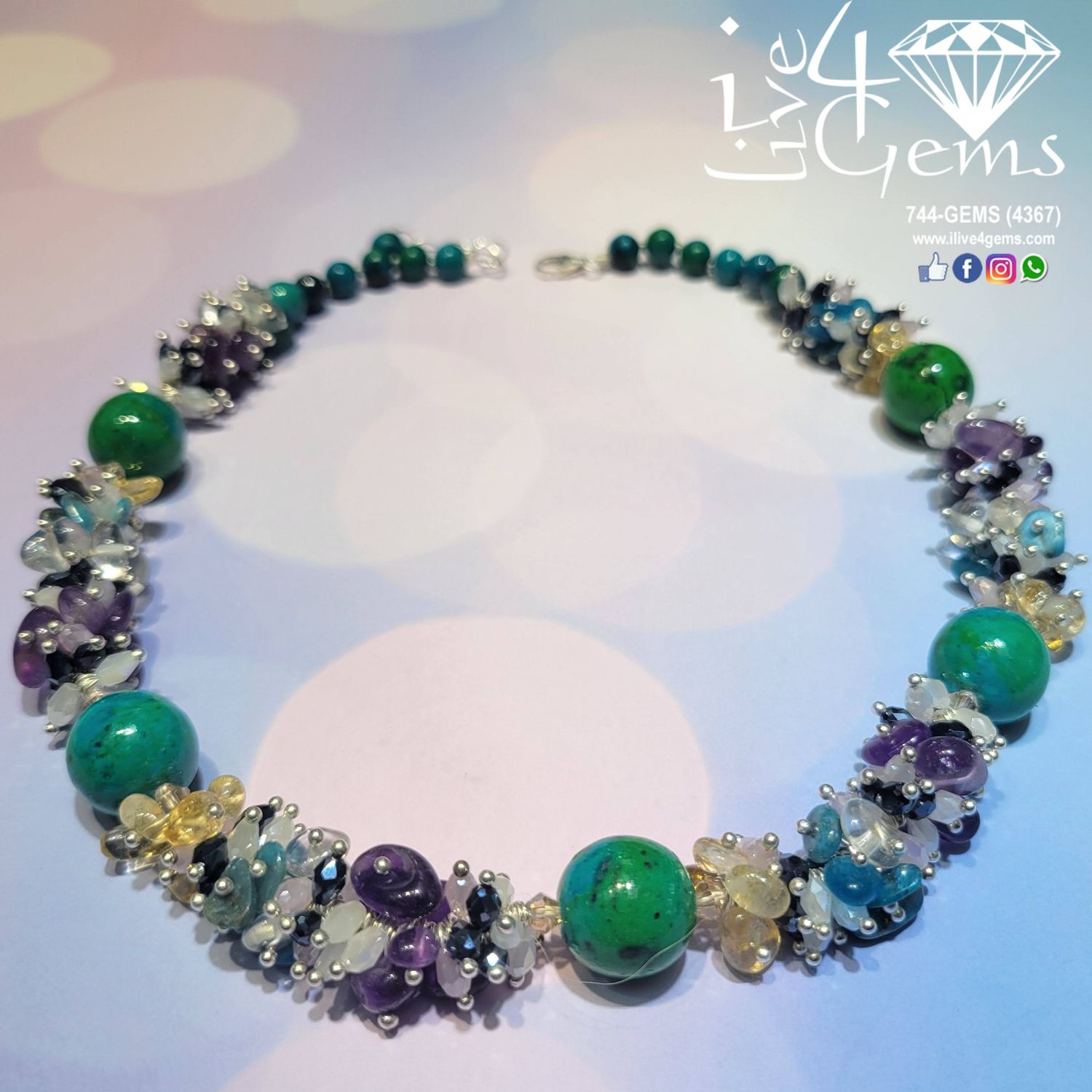 17.5&quot; Azurite Gemstone Necklace