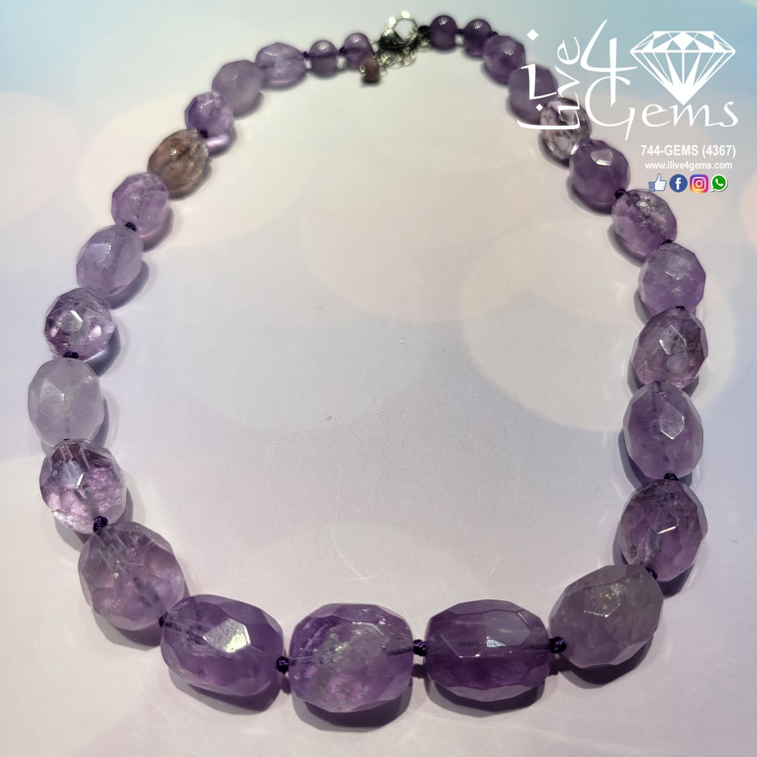 18&quot; Faceted Amethyst Necklace