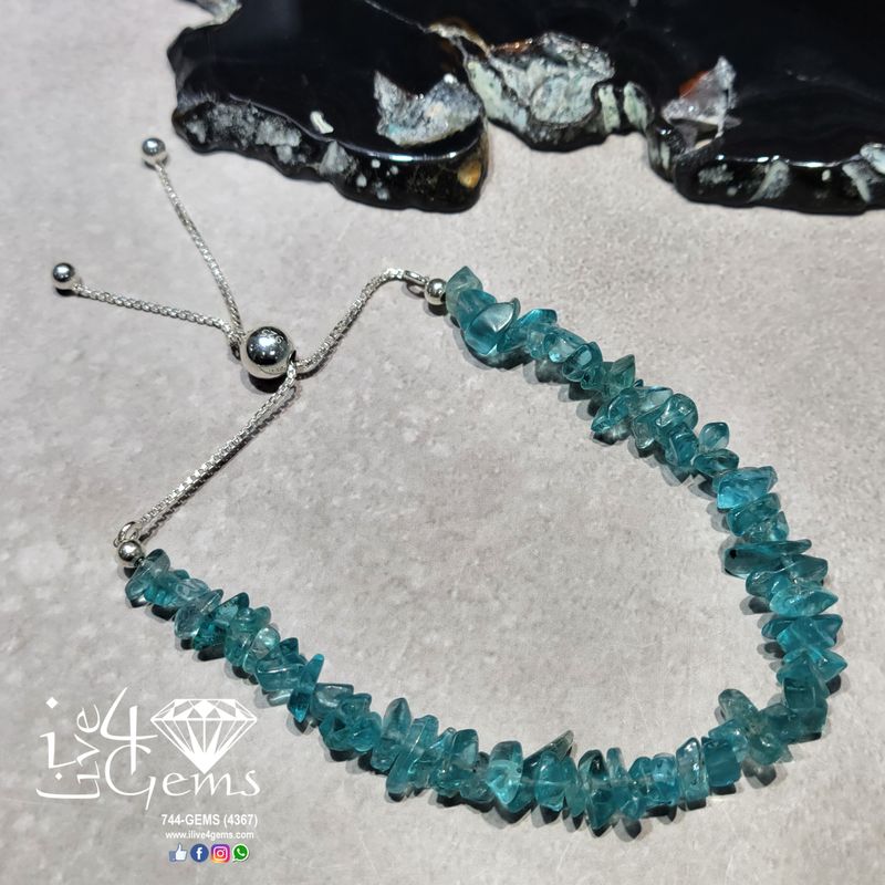 Silver Bead Cluster Bracelet Apatite