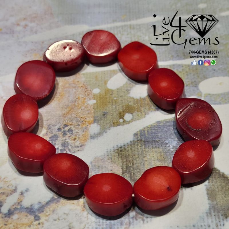 Genuine Red Sea Bamboo Coral Nugget Bracelet