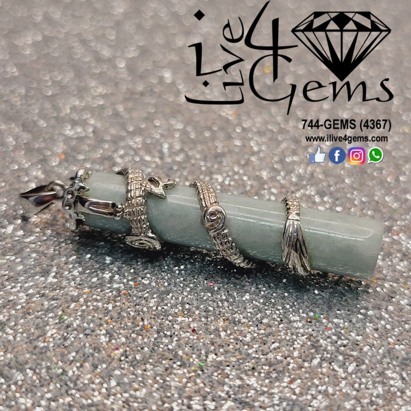 Silver Dragon Staff Pendant/Chain