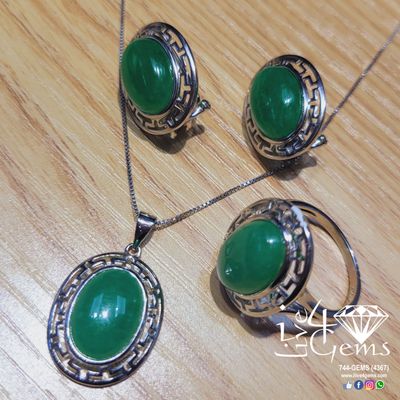 Jade Set- Pendant, Chain, Earring, Ring