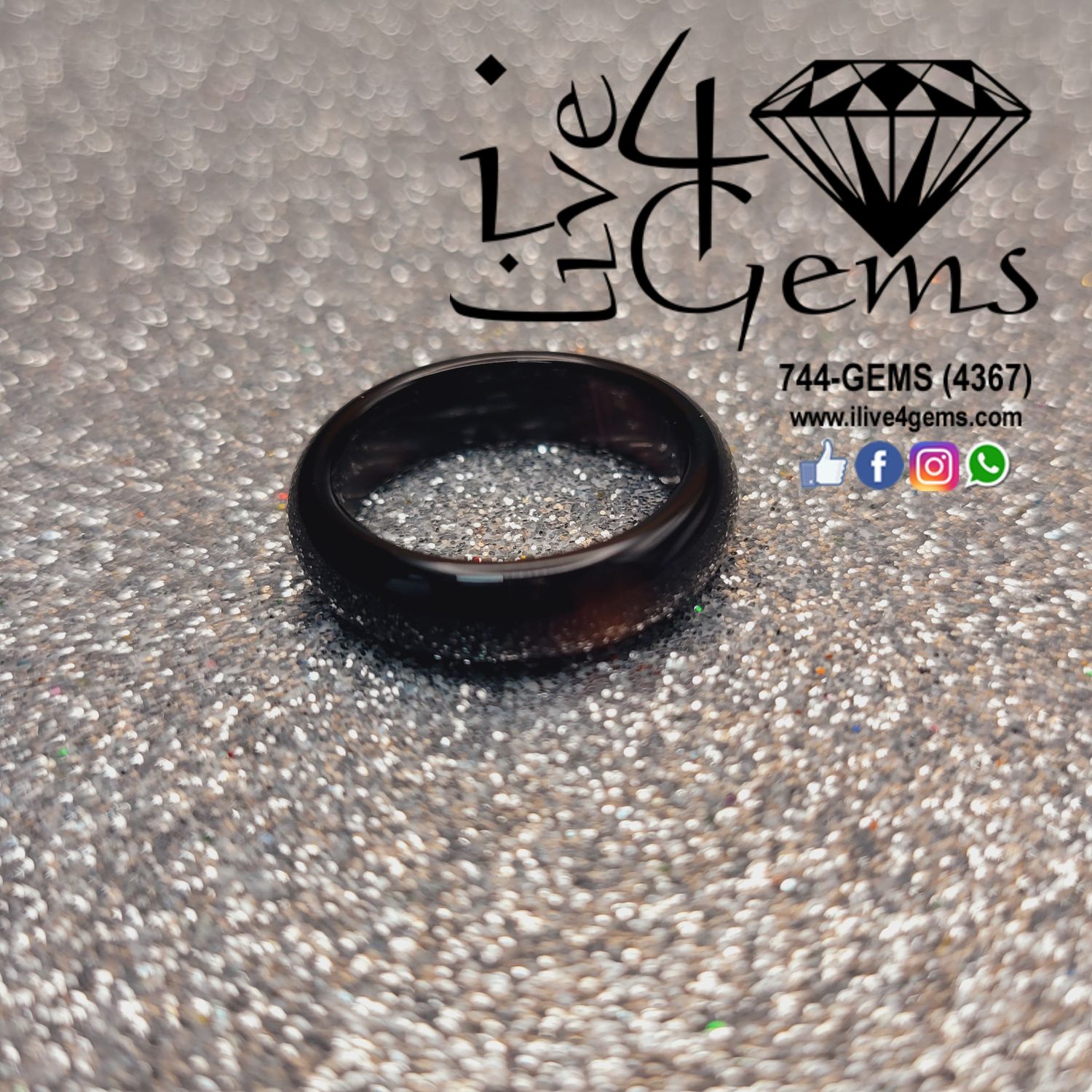 Plain Black Jade Ring S7.5