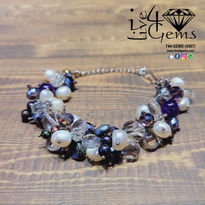 Pearl with Crystal Bracelet