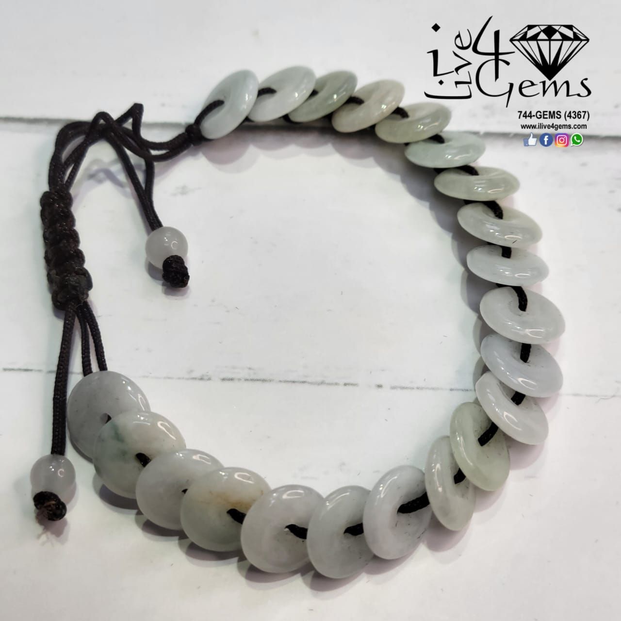 Jade Round Lucky Donut Brown Pull String