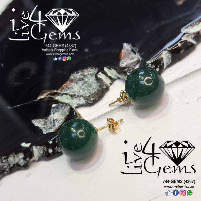 14kt Green Jade 12mm