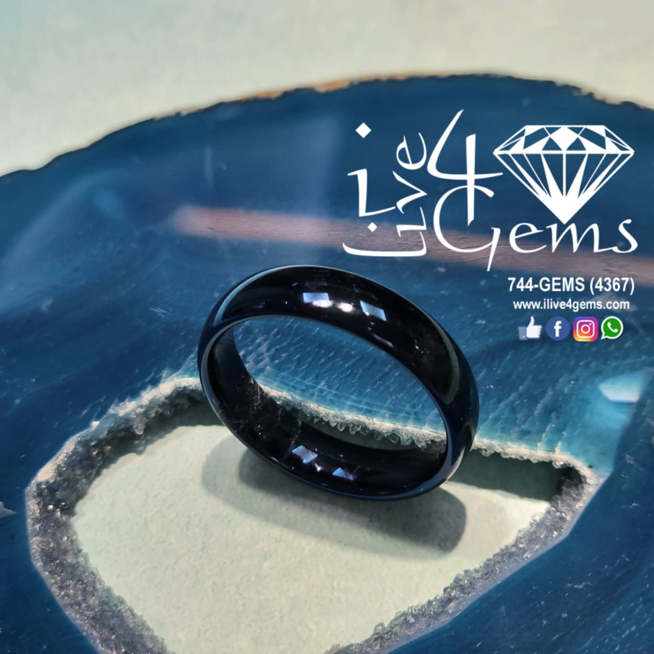 Tungsten Carbide Plain Rounded Blue, Size: 12