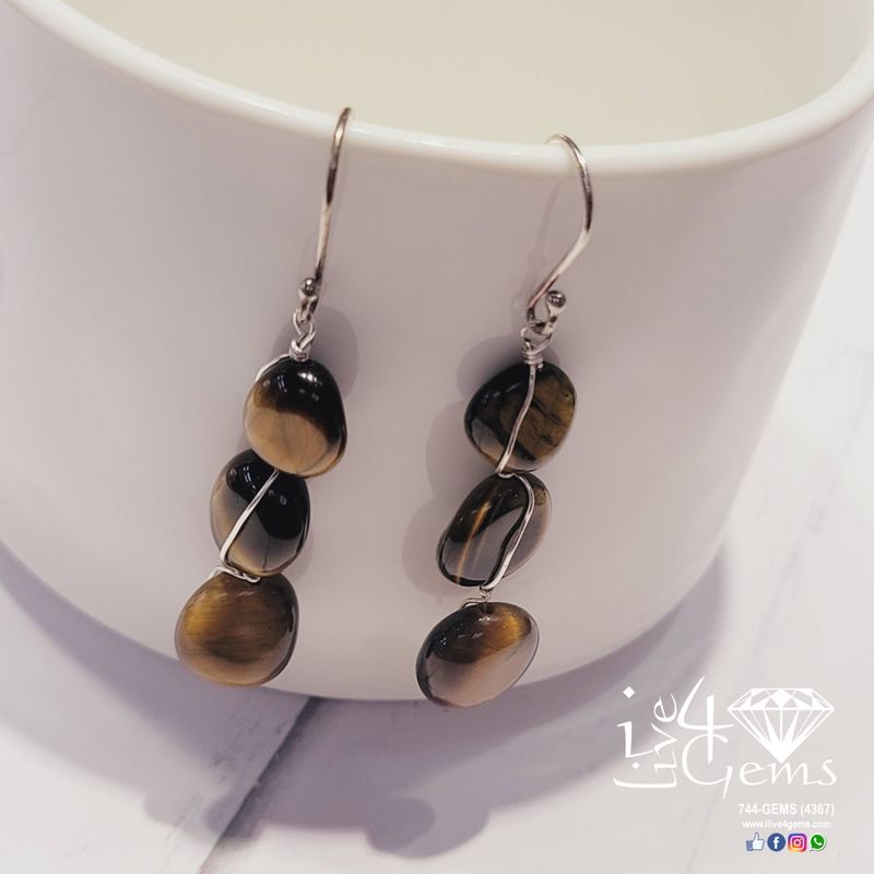 Gemstone Earring Tiger&#39;s Eye