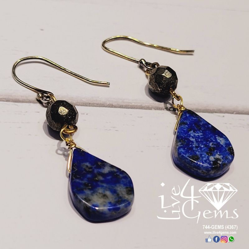 Gemstone Earring Lapis Lazuli/Pyrite