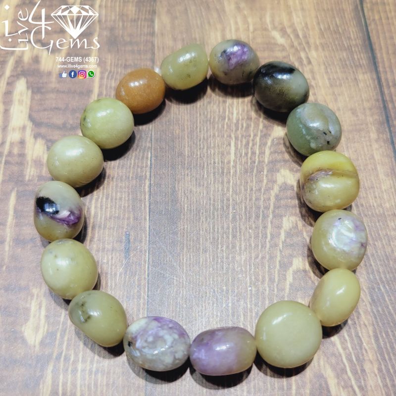 Genuine Gemstone Bracelet Green Charoite