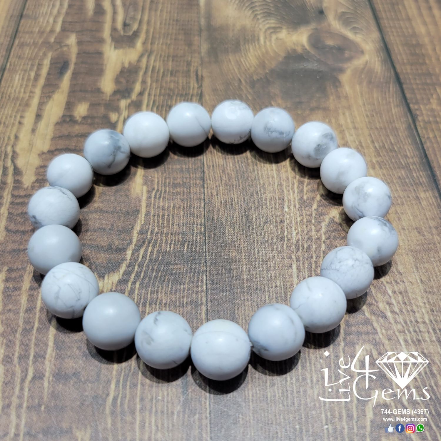 Genuine Gemstone Bracelet Howlite