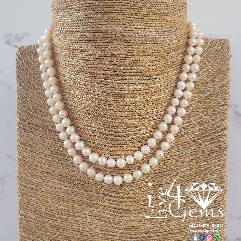 Pearl Double Strand 6mm Silver