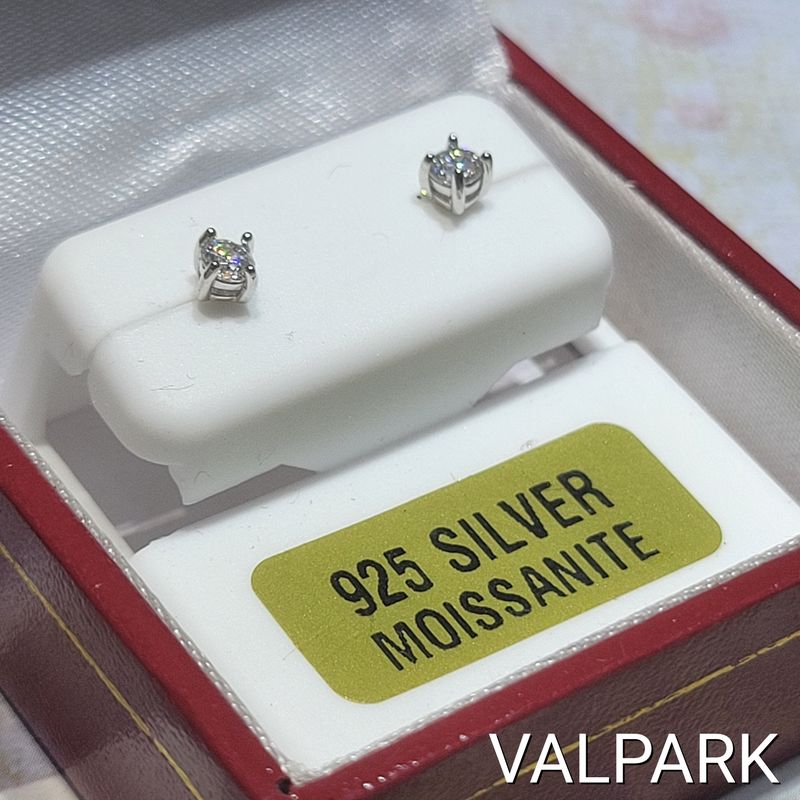 Silver Moissanite Round Stud 0.25ctw