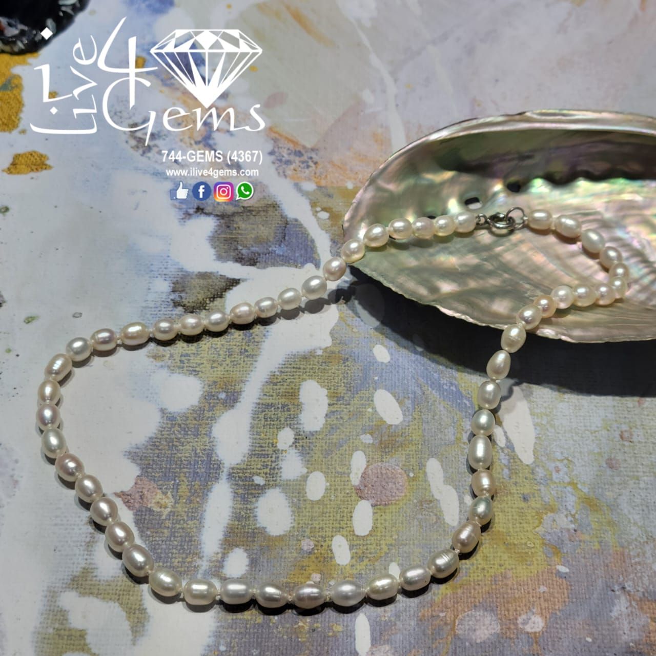 17&quot; White Rice Pearl 6mm Necklace