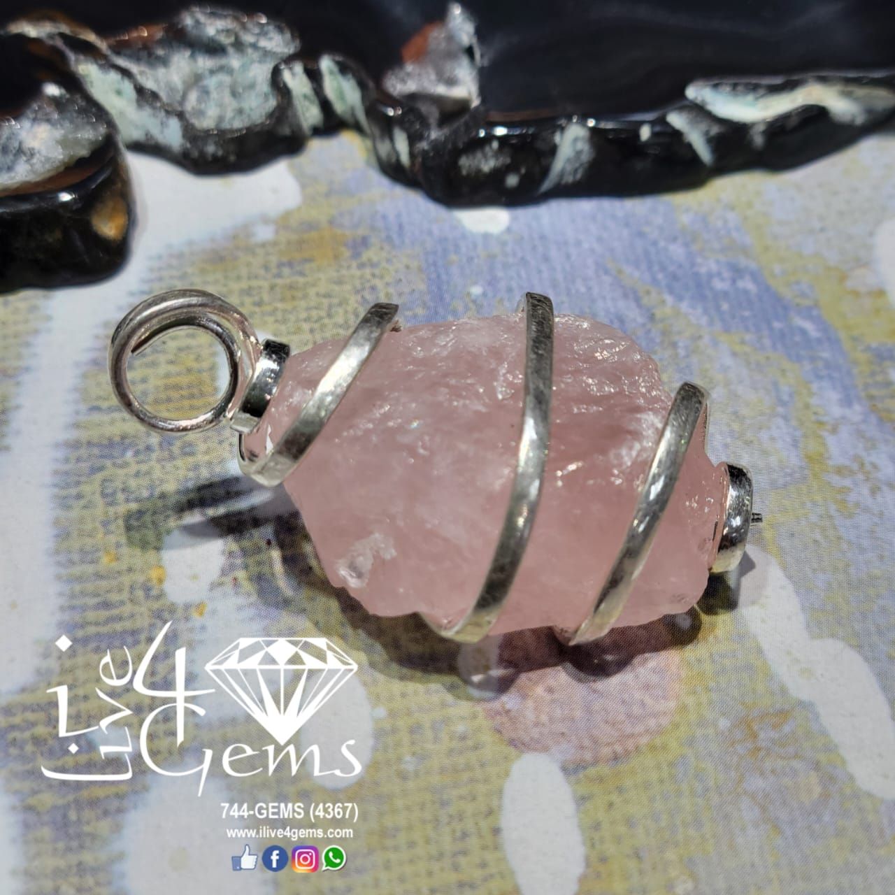 Raw Rose Quartz Pendant