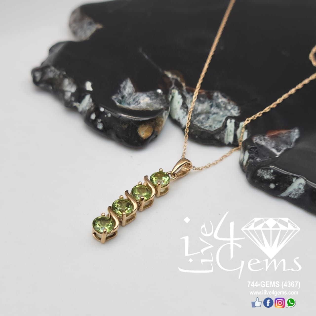 10kt Peridot Eternity Necklace