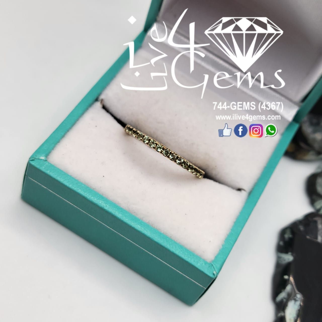 10kt Peridot Gemstone Channel Ring