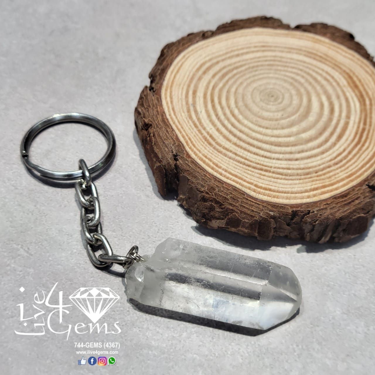 Quartz Crystal Keychain