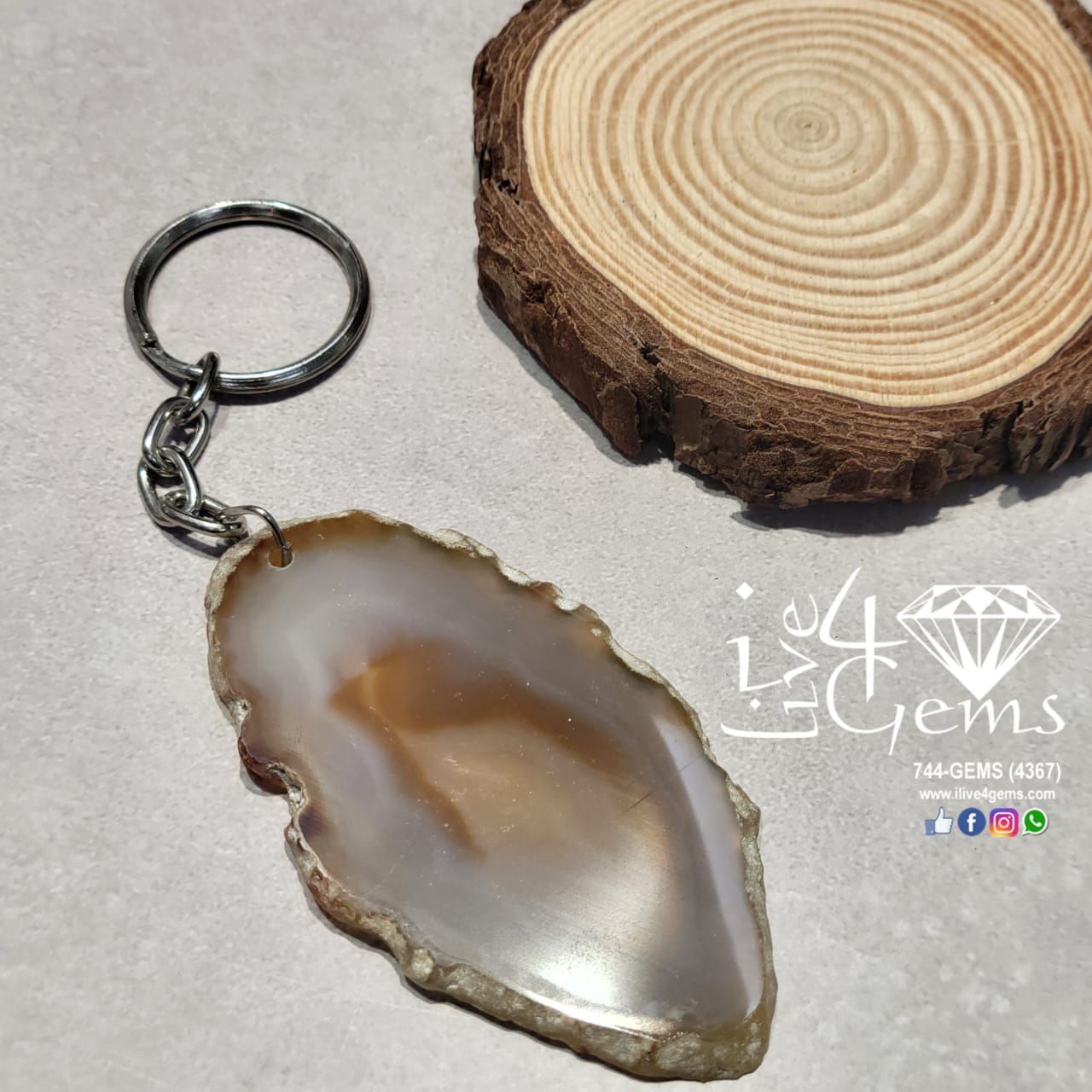 Agate Slab Keychain