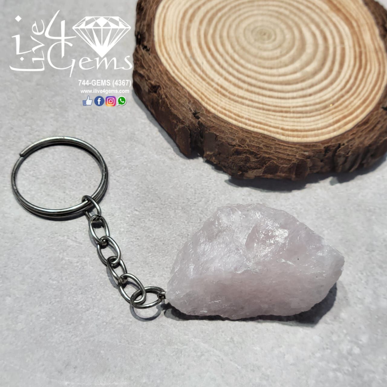 Rose Quartz Keychain