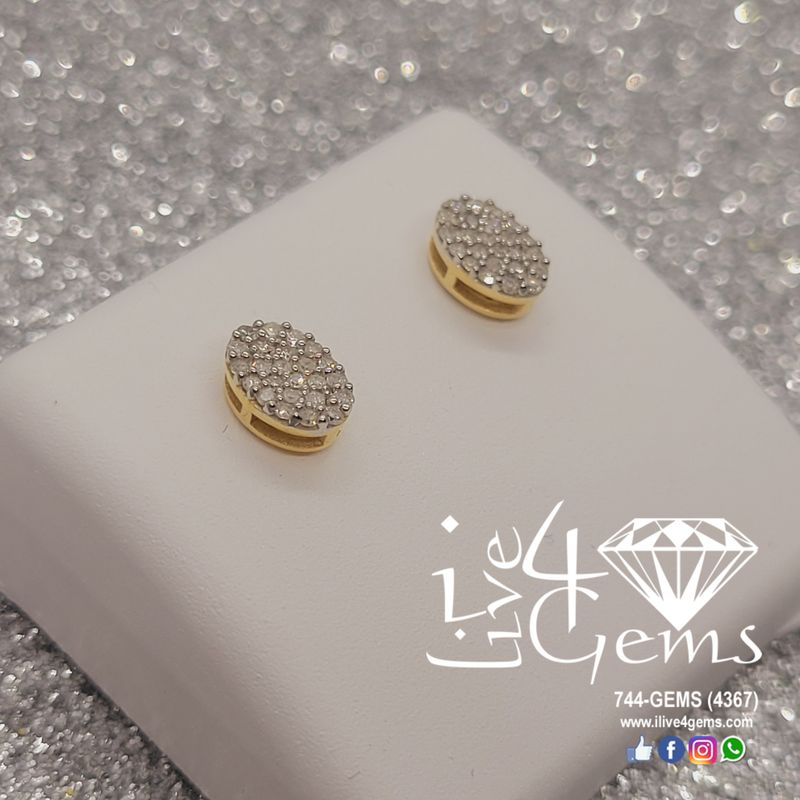 1/4ctw Diamond GP Silver Oval Stud