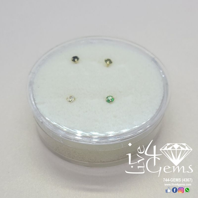 14kt Colour CZ Nose Pin Ball