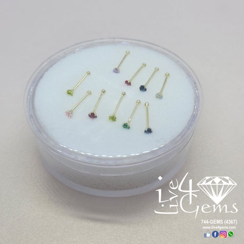 14kt Cz Nose Pin Ball