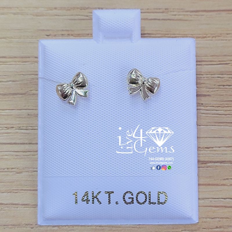 14kt Bow Screwback Stud