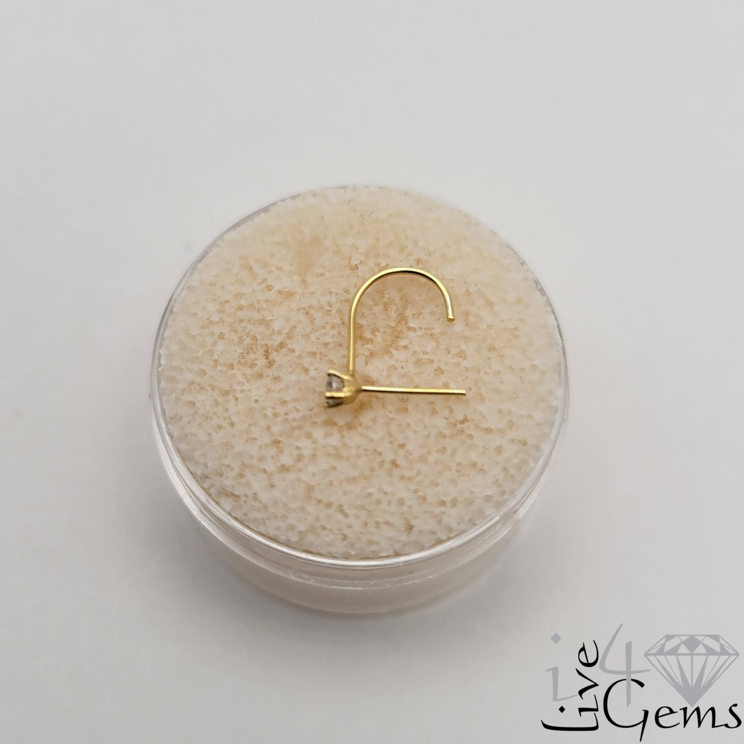 10kt Gold Cz Hook Nose Pin