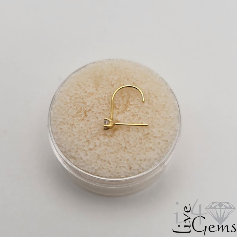 10kt Gold Cz Hook Nose Pin